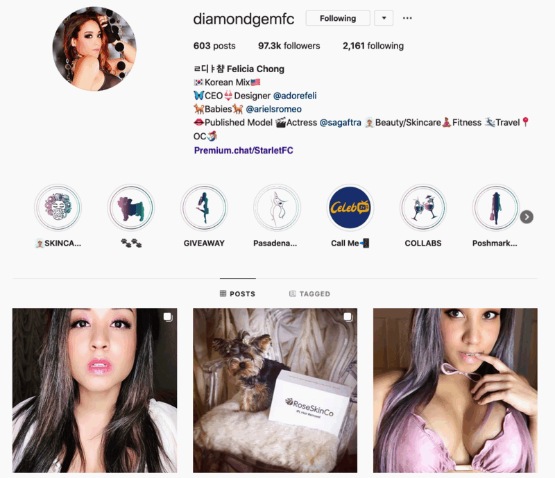 Instagram influencer using Premium.Chat