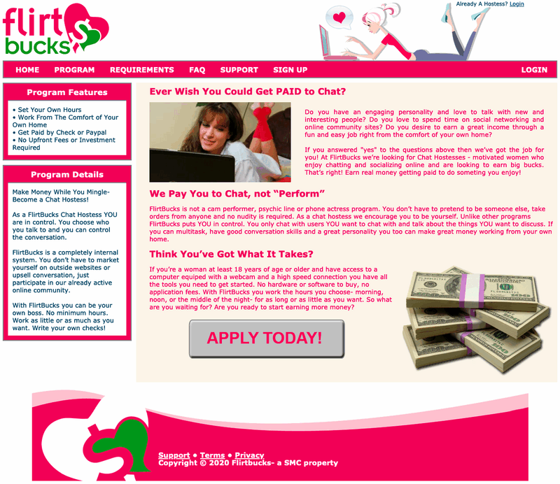 flirtbucks homepage

