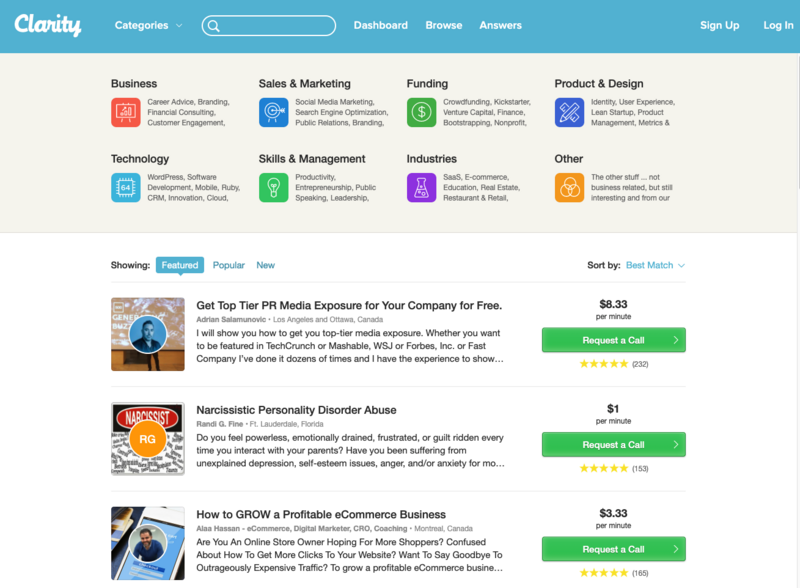 clarity.fm expert topics