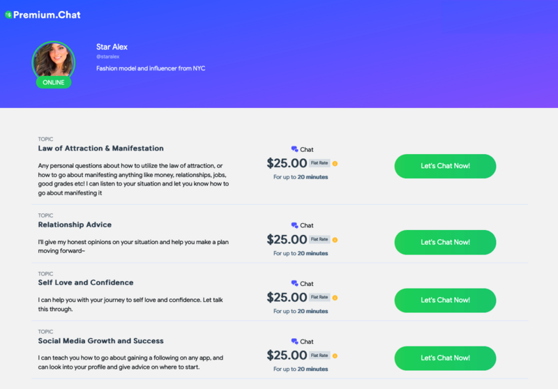 Premium.Chat example
