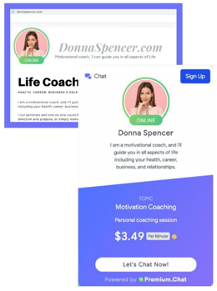 Premium.Chat profile example for selling advice