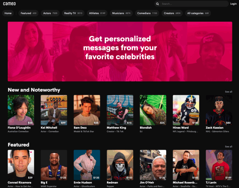 cameo homepage
