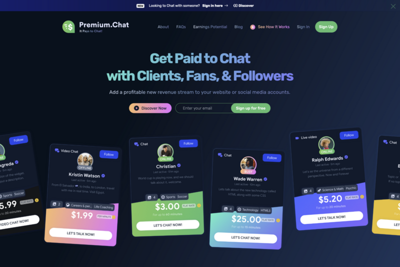 Premium Chat Signup